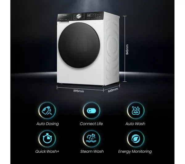 Hisense 10.5kg Freestanding Washing Machine 1400rpm LED Display White-5