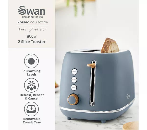 Swan Fjord 800W 2 Slice toaster