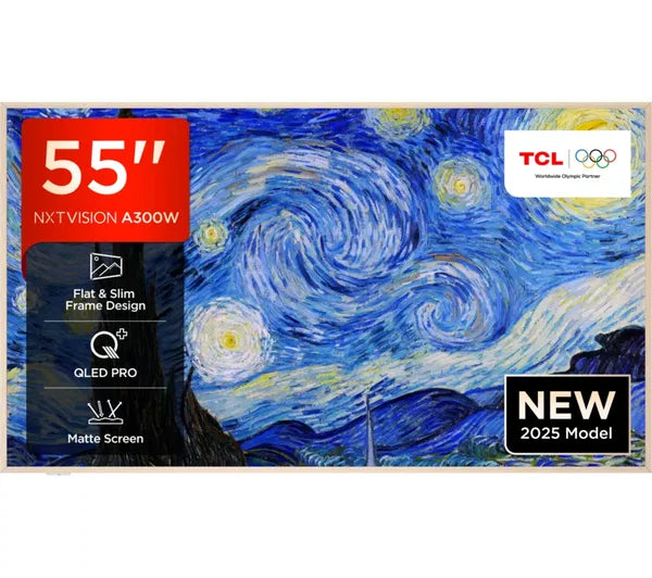 TCL 65A300W-UK 65 Inch NXTVISION A300W 4K Ultra HD QLED PRO HDR Google Frame TV 2025