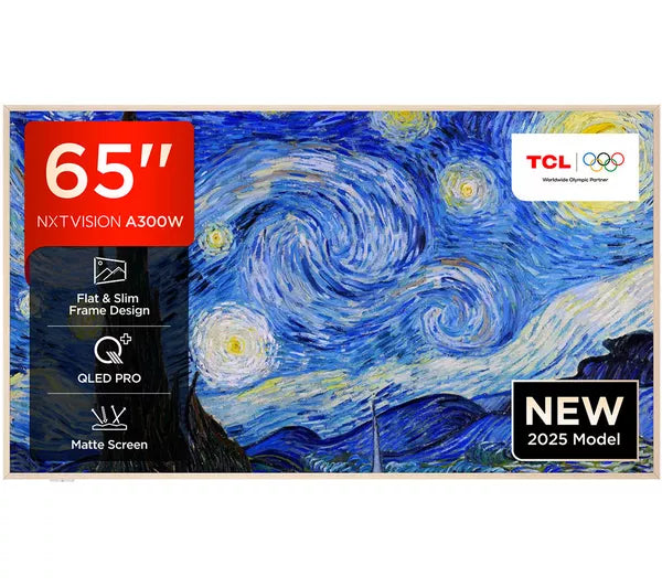 TCL 65A300W-UK 65 Inch NXTVISION A300W 4K Ultra HD QLED PRO HDR Google Frame TV 2025-3