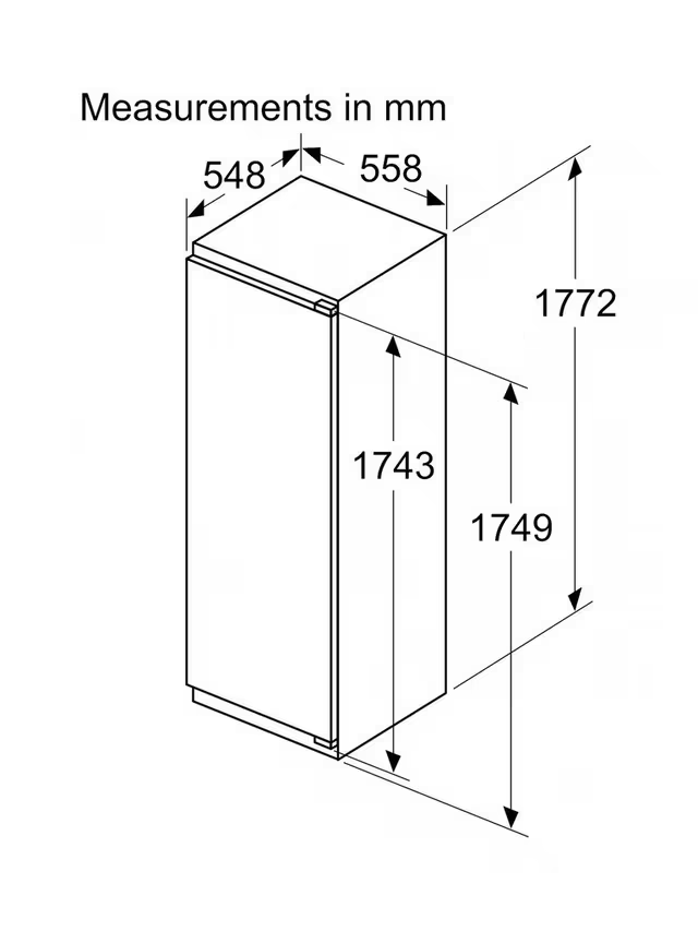 Bosch KIR81VFE0G Series 4, Built-in fridge, 177.2 x 54.1 cm, flat hinge-5