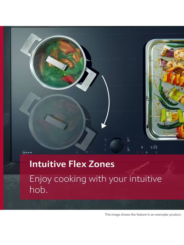 N 90, Induction hob with integrated ventilation system, 80 cm, surface mount without frame-5