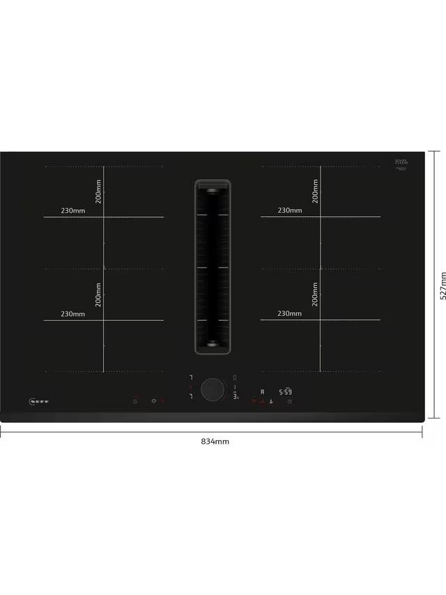 N 90, Induction hob with integrated ventilation system, 80 cm, surface mount without frame-7