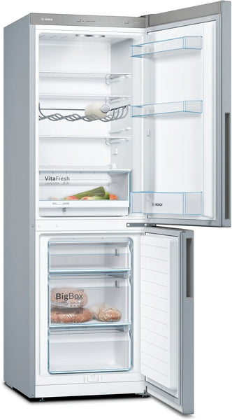 Bosch KGV33VLEAG Series 4, Free-standing fridge-freezer with freezer at bottom, 176 x 60 cm, Stainless steel look-2