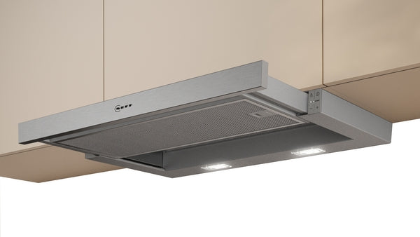N 50, Telescopic cooker hood, 60 cm, Silver metallic