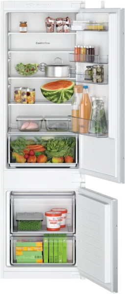 Series 2, Built-in fridge-freezer with freezer at bottom, 177.2 x 54.1 cm, sliding hinge-1
