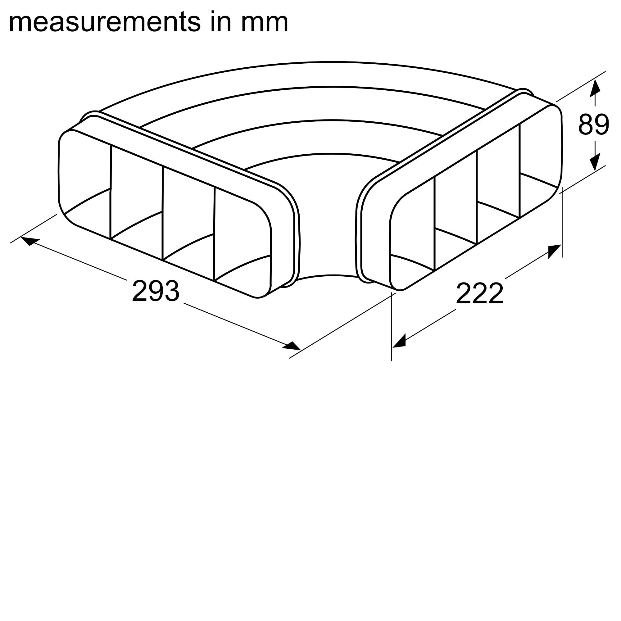 Bosch Accessories for Venting Hobs and Glass Draft - Additional Individual Components for either ducted exhaust or ducted recirculation installation HEZ9VDSB1