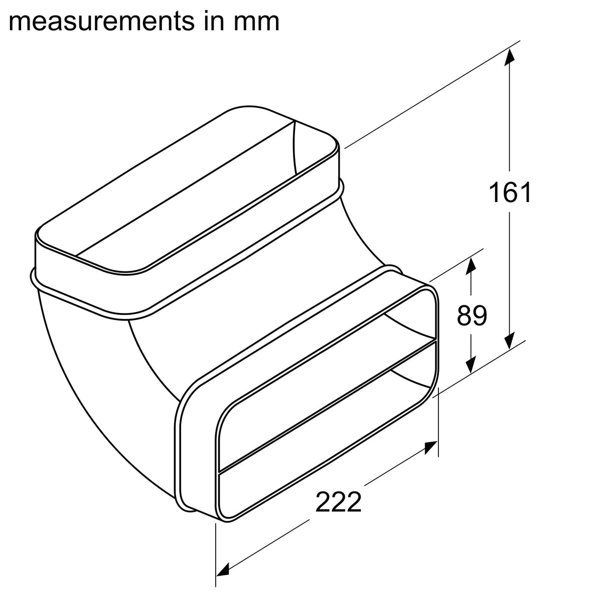 Bosch Accessories for Venting Hobs and Glass Draft - Additional Individual Components for either ducted exhaust or ducted recirculation installation HEZ9VDSB2