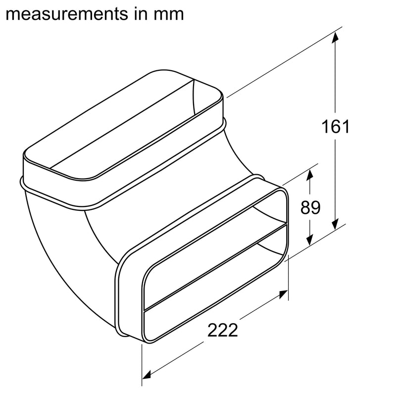 Bosch Accessories for Venting Hobs and Glass Draft - Additional Individual Components for either ducted exhaust or ducted recirculation installation HEZ9VDSB2