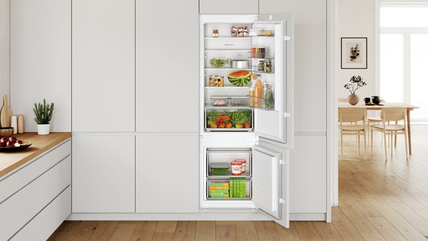 Series 2, Built-in fridge-freezer with freezer at bottom, 177.2 x 54.1 cm, sliding hinge-7