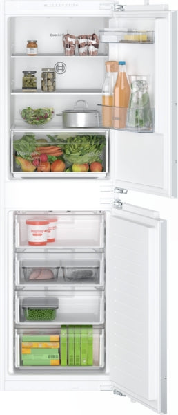 Series 2, Built-in fridge-freezer with freezer at bottom, 177.2 x 54.1 cm, flat hinge