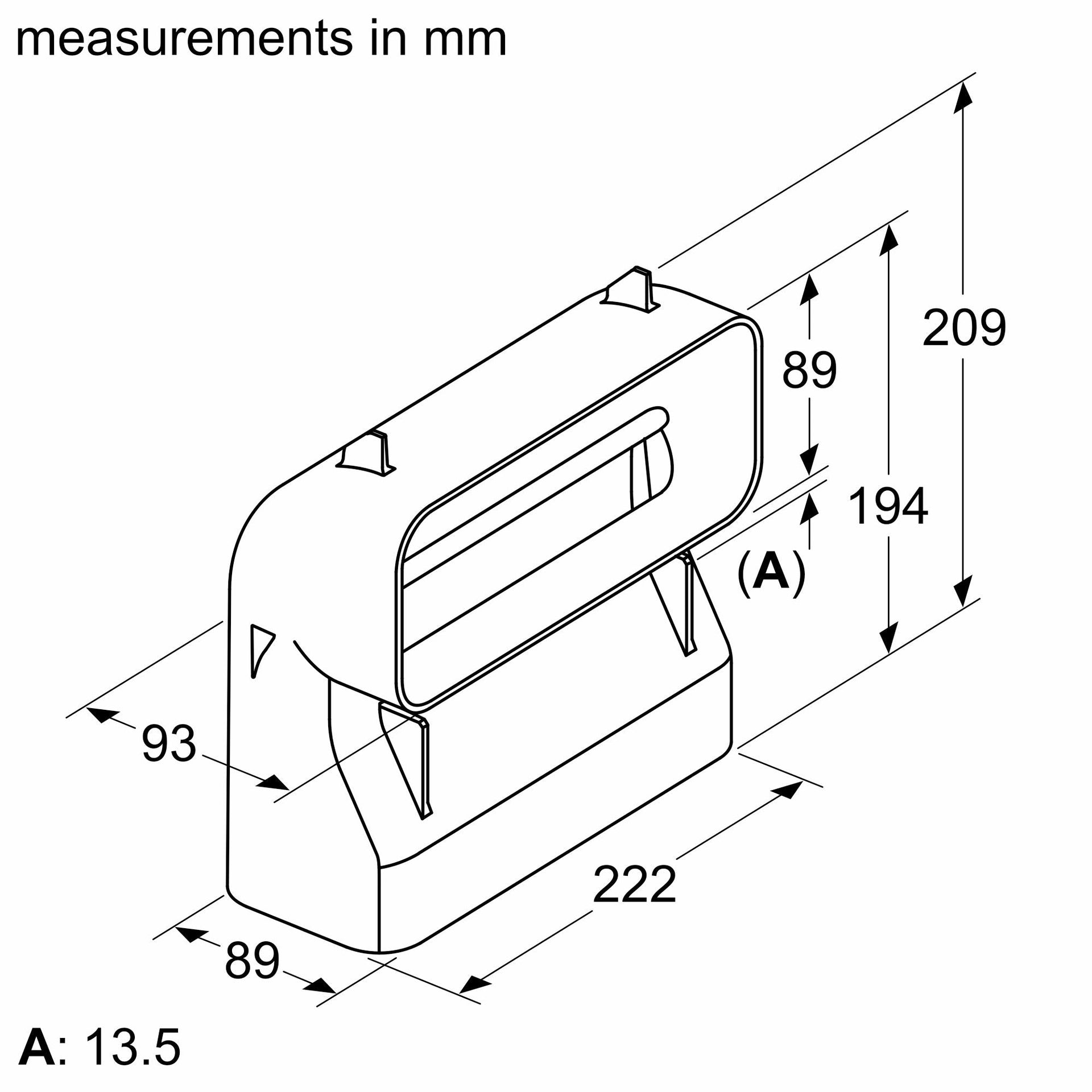 Bosch Accessories for Venting Hobs and Glass Draft - Additional Individual Components for either ducted exhaust or ducted recirculation installation HEZ9VDSB4