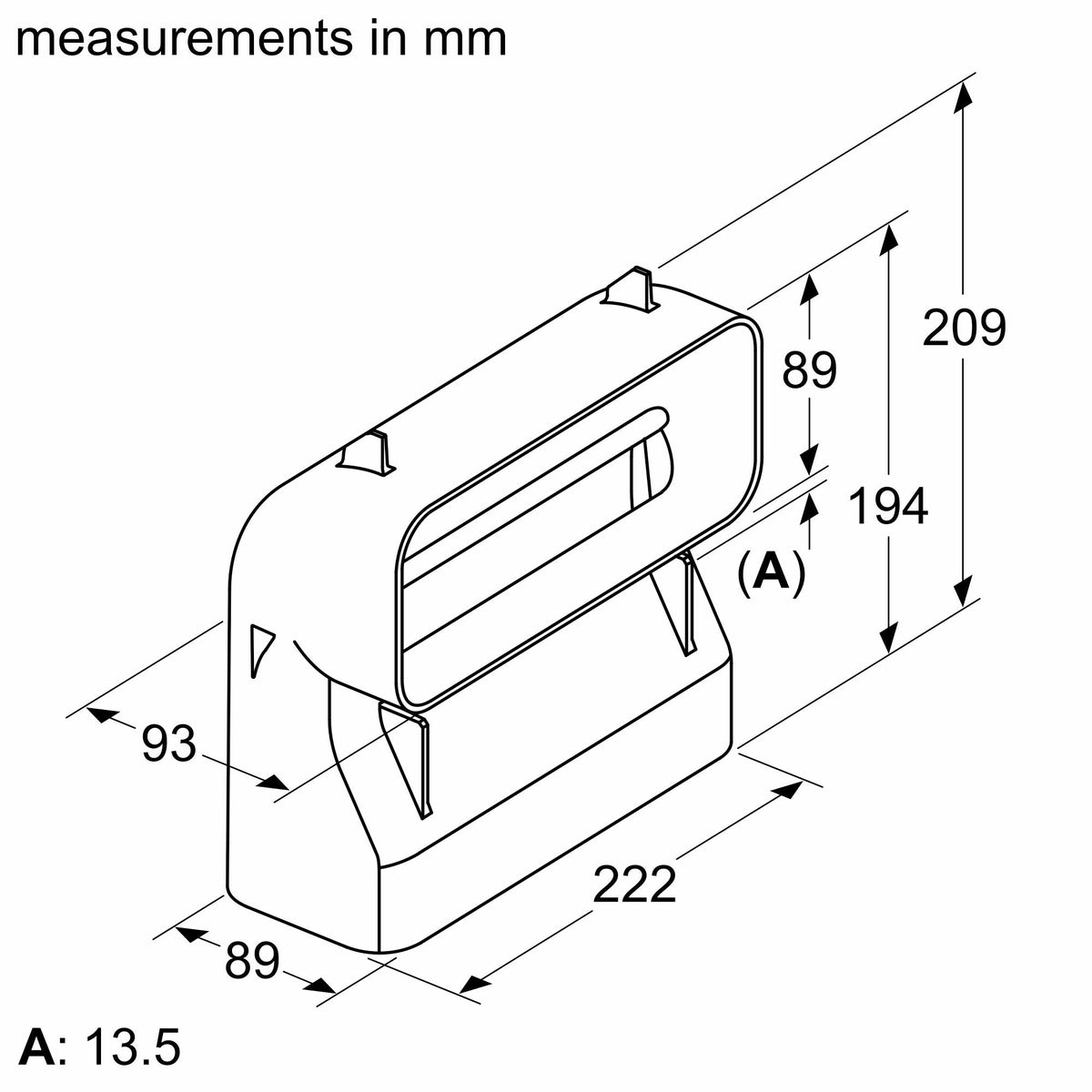 Bosch Accessories for Venting Hobs and Glass Draft - Additional Individual Components for either ducted exhaust or ducted recirculation installation HEZ9VDSB4