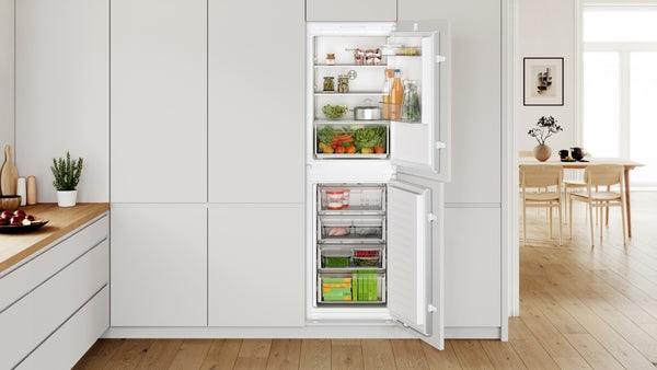 Series 2, Built-in fridge-freezer with freezer at bottom, 177.2 x 54.1 cm, sliding hinge