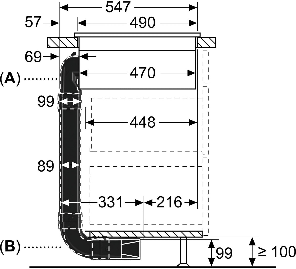 Bosch Accessories for Venting Hobs - Fully/Partly Ducted Recirculation Installation HEZ9VDKR1