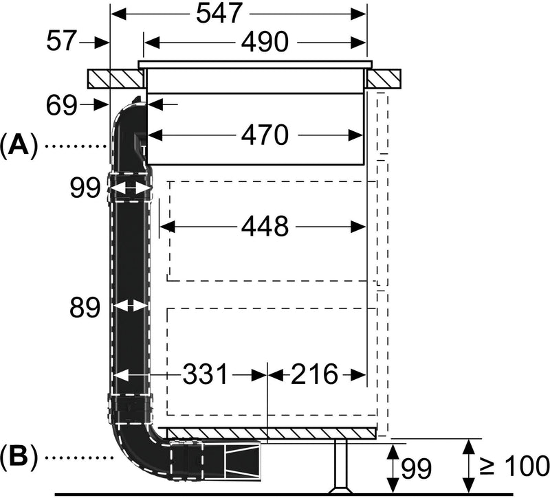 Bosch Accessories for Venting Hobs - Fully/Partly Ducted Recirculation Installation HEZ9VDKR1