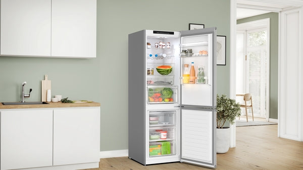 Bosch KGN362LDFG Series 4, Free-standing fridge-freezer with freezer at bottom, 186 x 60 cm, Stainless steel look-3