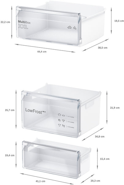 Series 2, Built-in fridge-freezer with freezer at bottom, 177.2 x 54.1 cm, sliding hinge-17