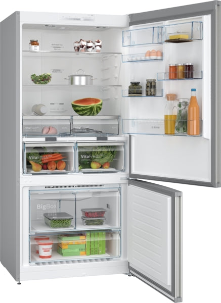 Bosch KGN86VIEAG Series 4, Free-standing fridge-freezer with freezer at bottom, 186 x 86 cm, Stainless steel-2