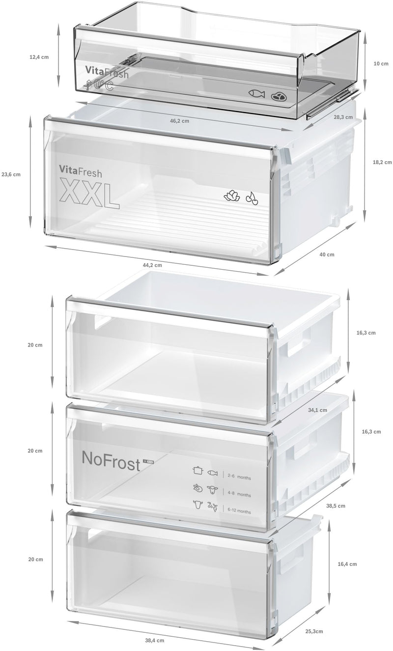 Bosch No Frost - 186cm Height Series 4 KGN362WDFG