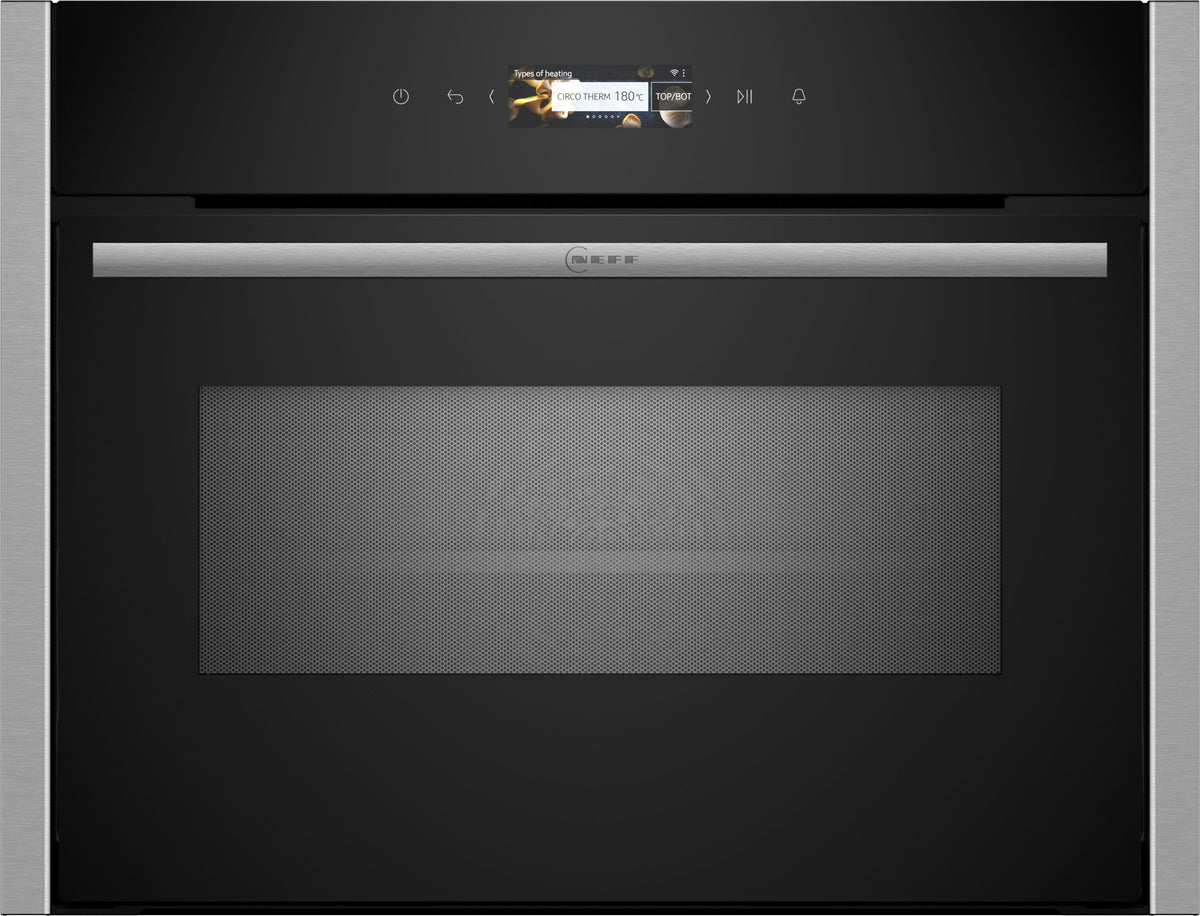 N 70, Built-in compact oven with microwave function, 60 x 45 cm, Stainless steel product photo (21107330_C24MR21N0_STP_def.jpg)