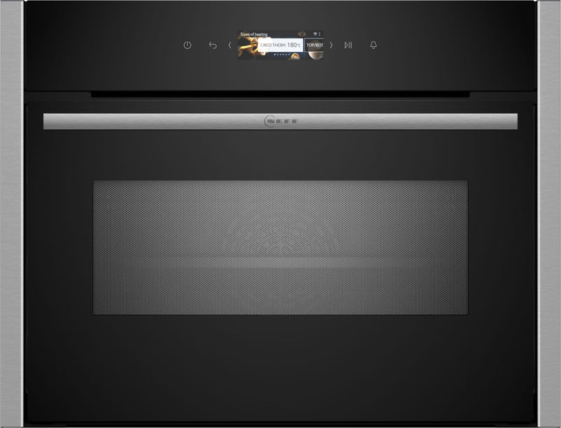 N 70, Built-in compact oven with microwave function, 60 x 45 cm, Stainless steel product photo (21107330_C24MR21N0_STP_def.jpg)