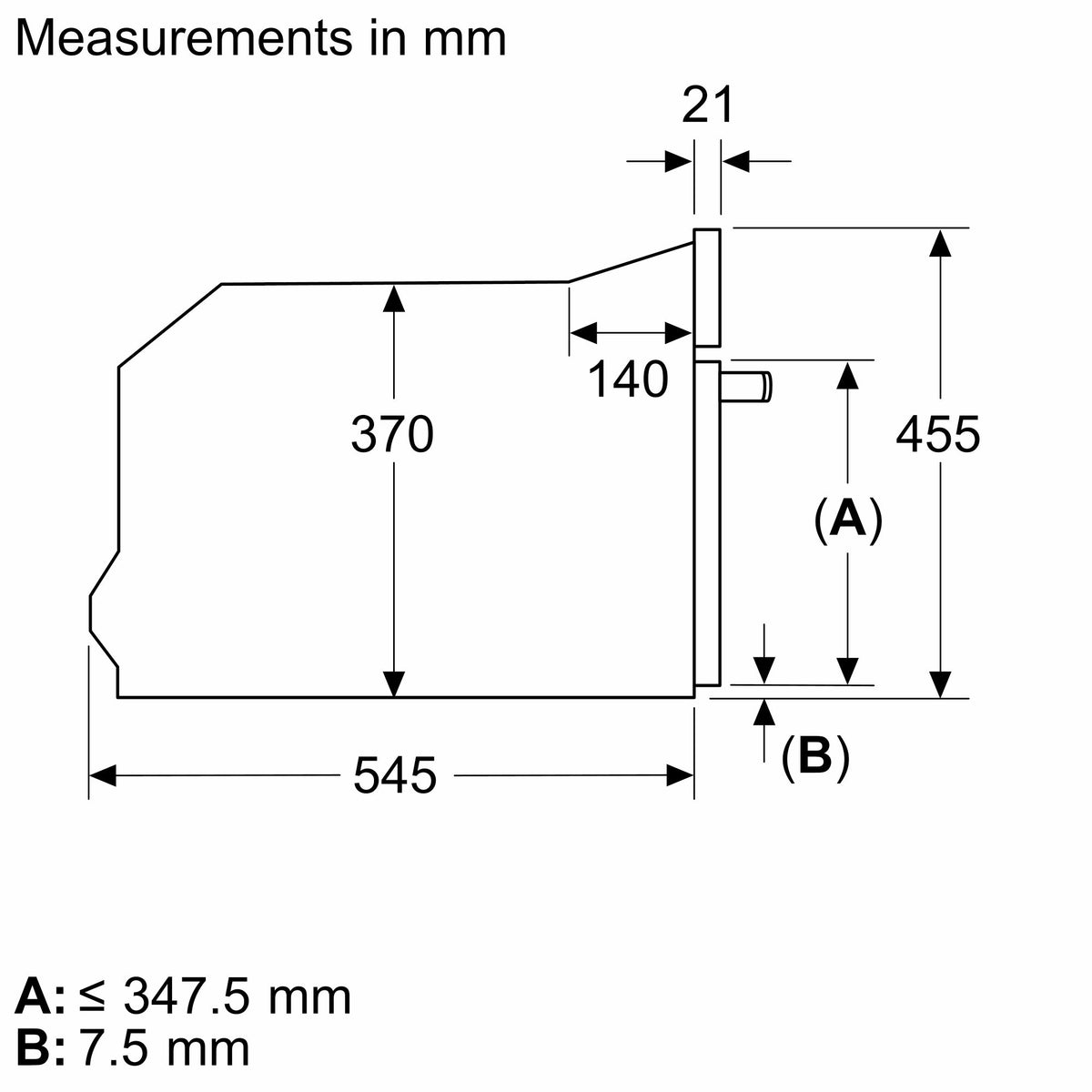 N 70, Built-in microwave oven, 60 x 45 cm, Graphite-Grey product photo (21591743_C24GR3XN1_line_drawing_en-GB.jpg)