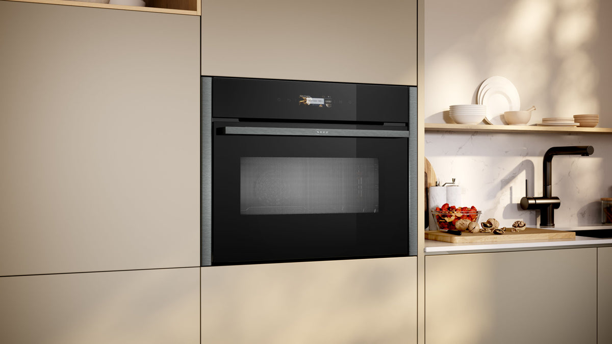 Neff N 70 C24MR21G0B Built-in compact oven with microwave function, 60 x 45 cm, Graphite-Grey product photo (22449610_C24MR21G0B_PGA5_def.jpg)