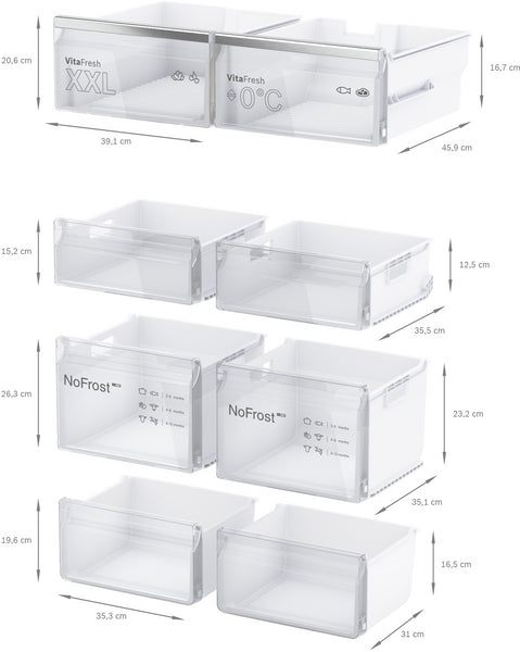 Bosch KFN96APEAG Series 6 American style, multi door fridge freezers-15