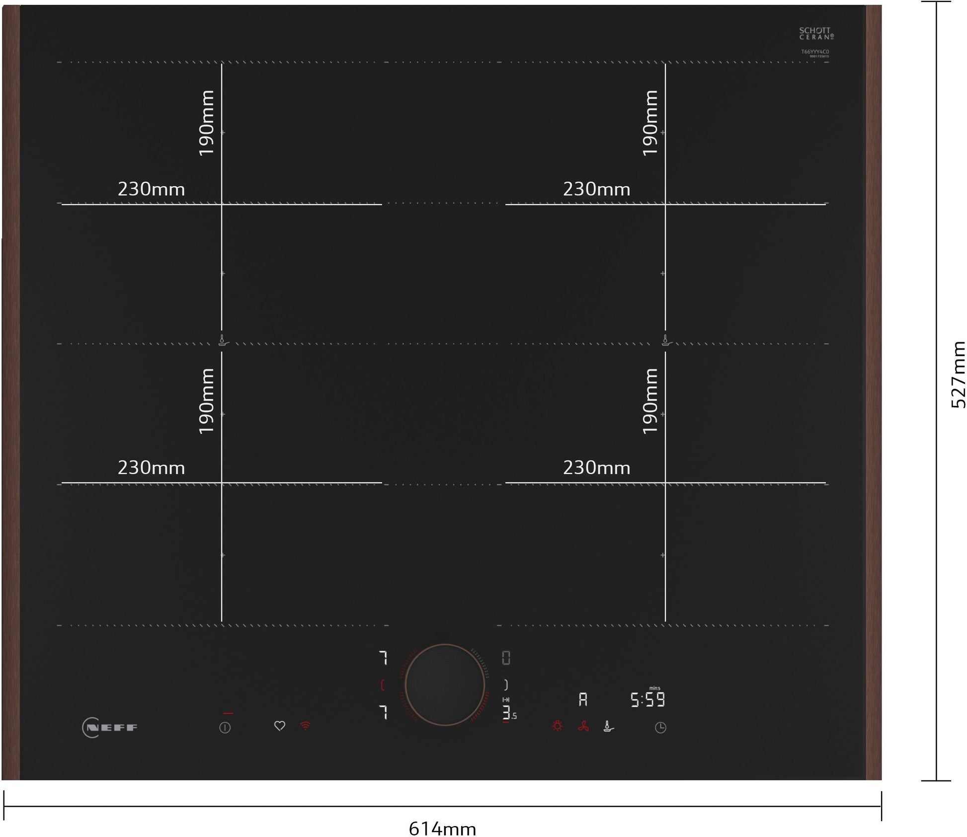 Neff Flex Design Flex Induction Hobs - trim & Twist Pad accessories required (four colour options, sold separately) N 90 T66YYY4C0