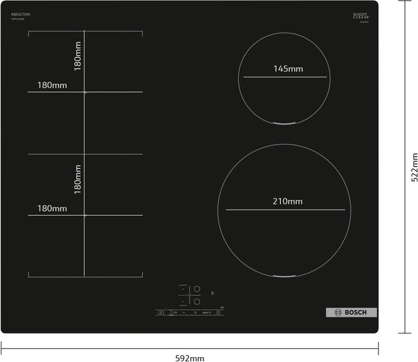 Bosch PWP611BB5B Series 4 Induction hob, 60 cm, surface mount without frame-22