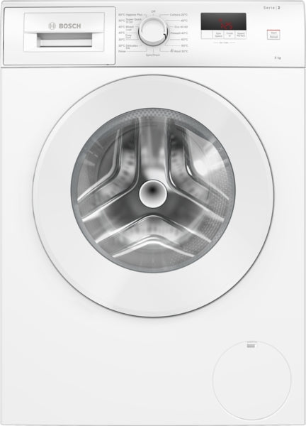 Bosch Series 2 WGE03408GB Freestanding Washing Machine, 8kg Load, 1400rpm Spin, White