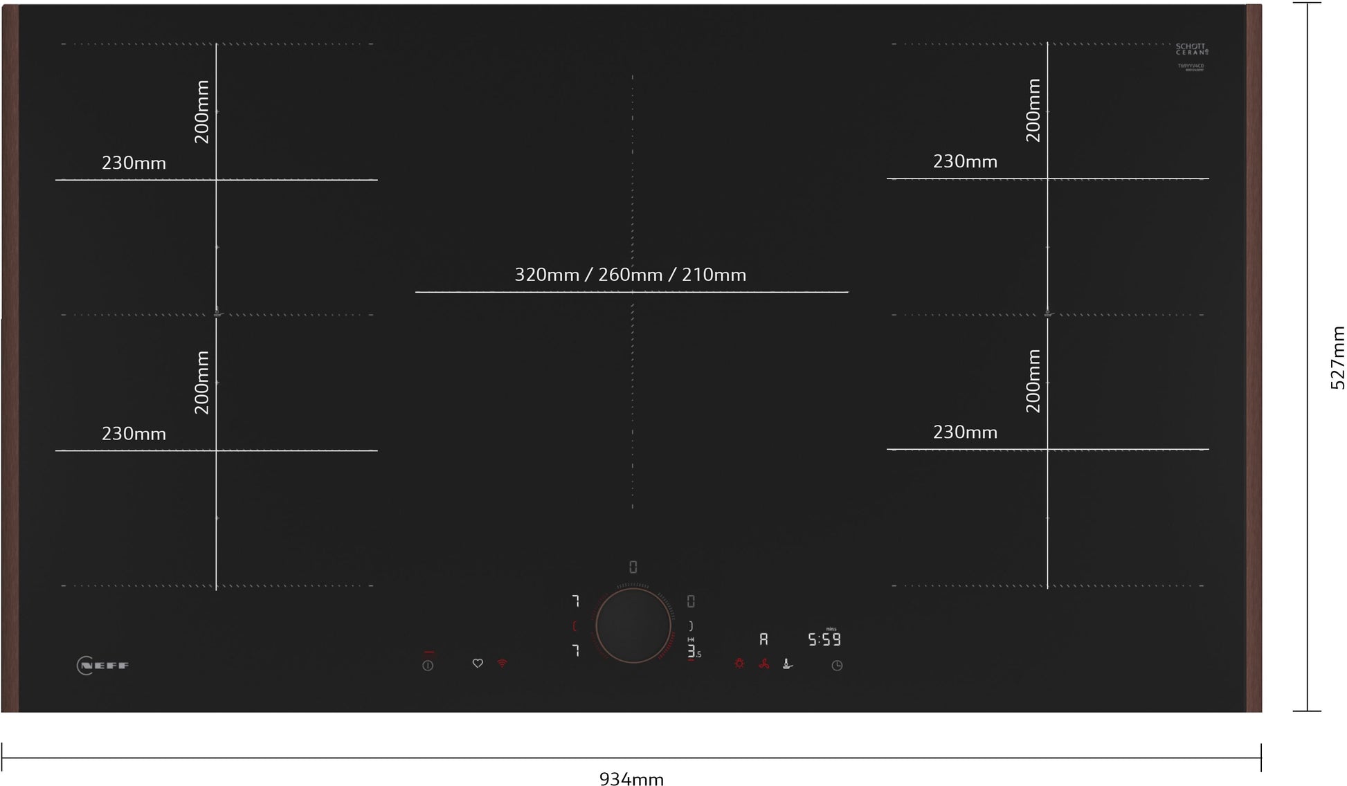 Neff Flex Design Flex Induction Hobs - trim & Twist Pad accessories required (four colour options, sold separately) N 90 T69YYV4C0
