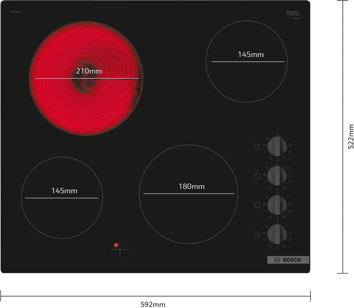 Bosch QuickTherm Ceramic Hobs Series 2 PKE611CA3E