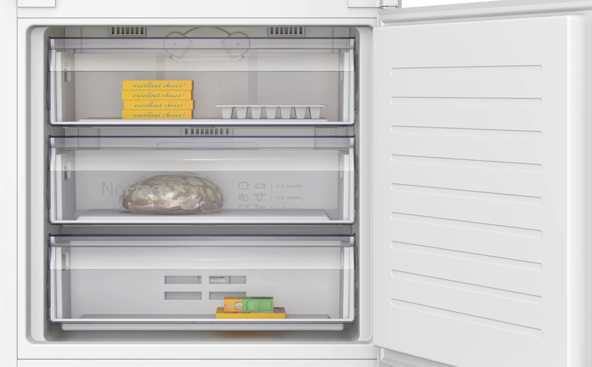 N 50, Built-in fridge-freezer with freezer at bottom, 193.5 x 69.1 cm, sliding hinge-4