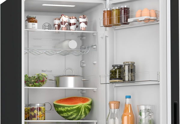 Bosch KGN27NBEAG Series 2, Free-standing fridge-freezer with freezer at bottom, 182.4 x 55 cm, Black-4