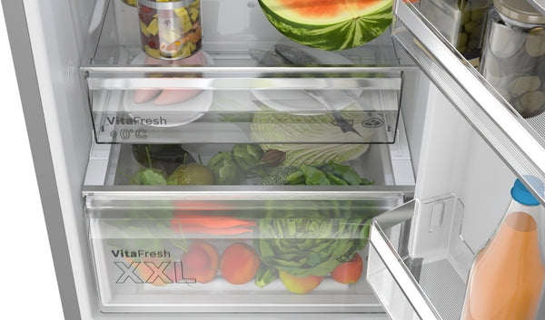 Bosch KGN392LBFG Series 4, Free-standing fridge-freezer with freezer at bottom, 203 x 60 cm, Stainless steel look-3