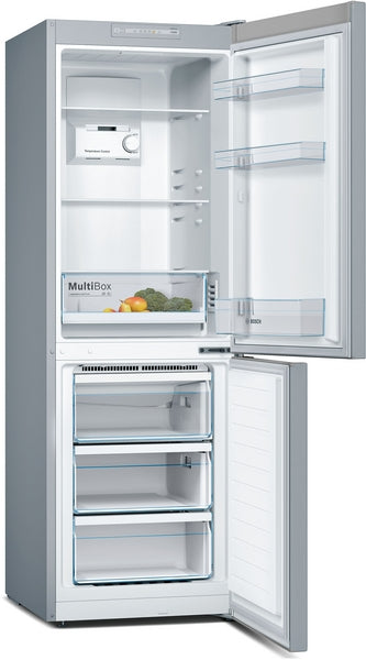 Bosch KGN33NLEBG Series 2, Free-standing fridge-freezer with freezer at bottom, 176 x 60 cm, Stainless steel look-2