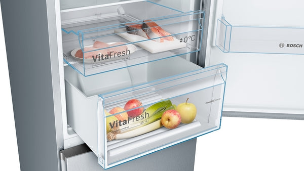 Bosch KGN392LEBG Series 4, Free-standing fridge-freezer with freezer at bottom, 203 x 60 cm, Stainless steel look-3