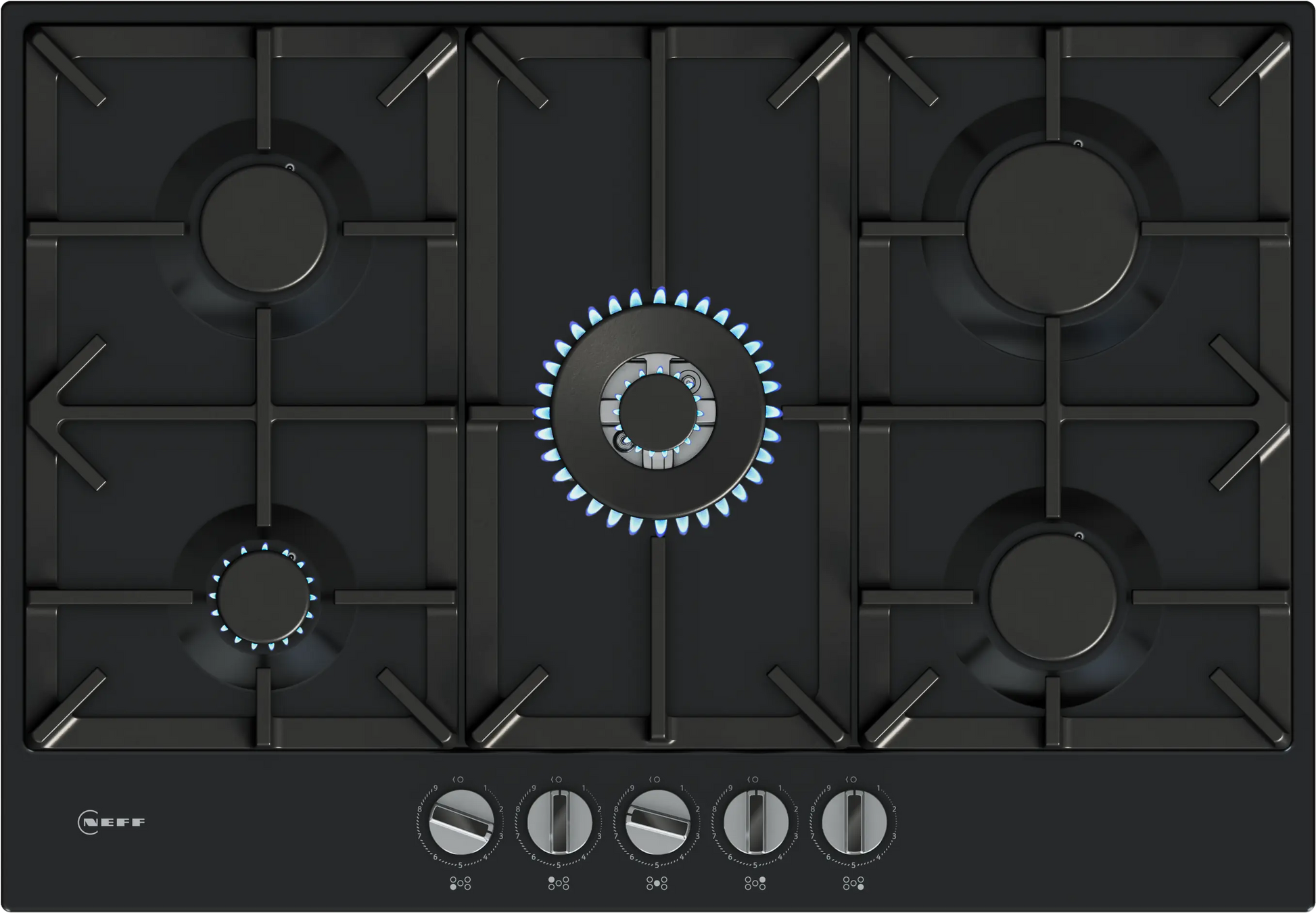 Neff N 70, Gas hob, 75 cm, Enamel, Black-1