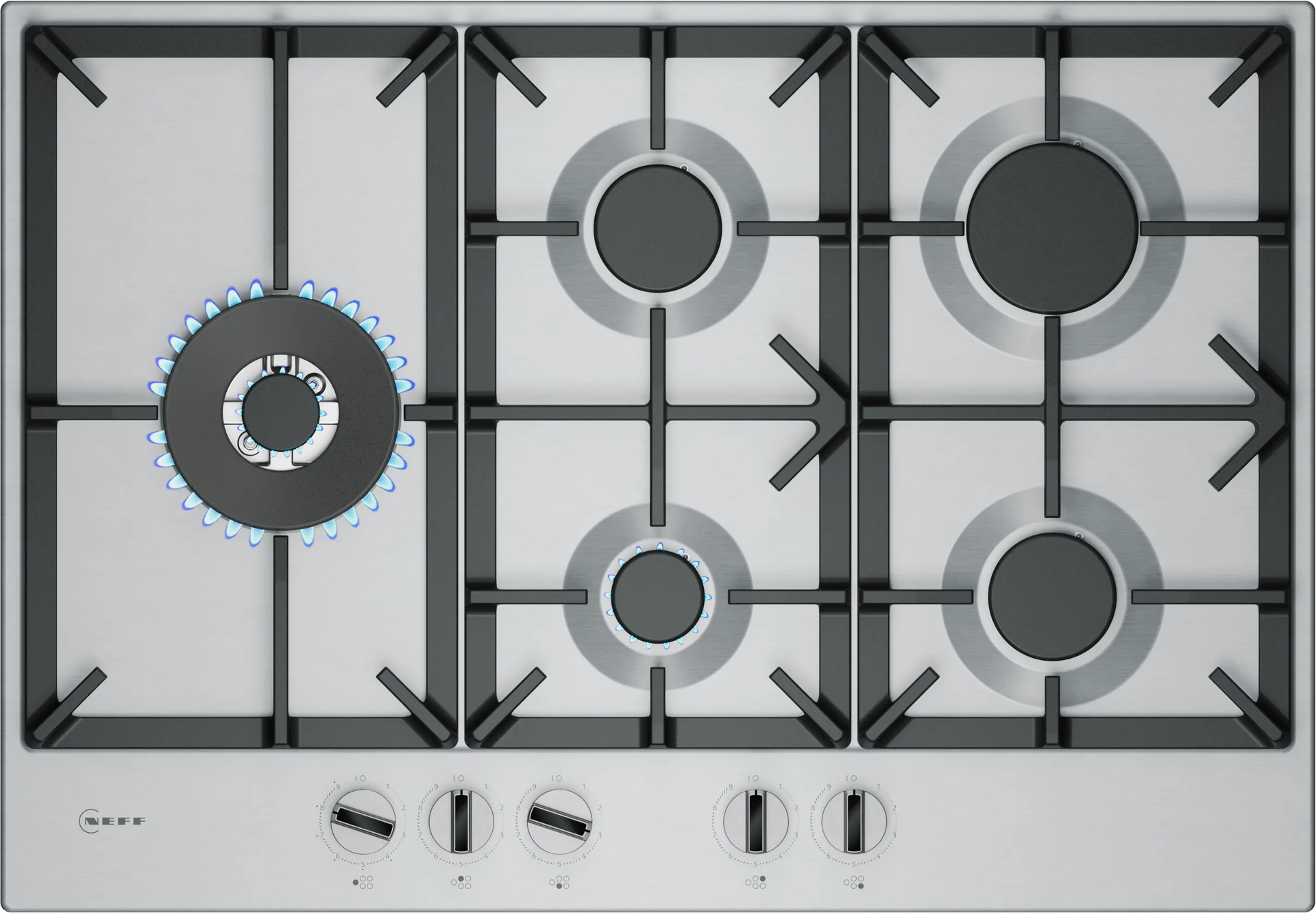 Neff T27CIS8N0 N 70, Gas hob, 75 cm, Stainless steel