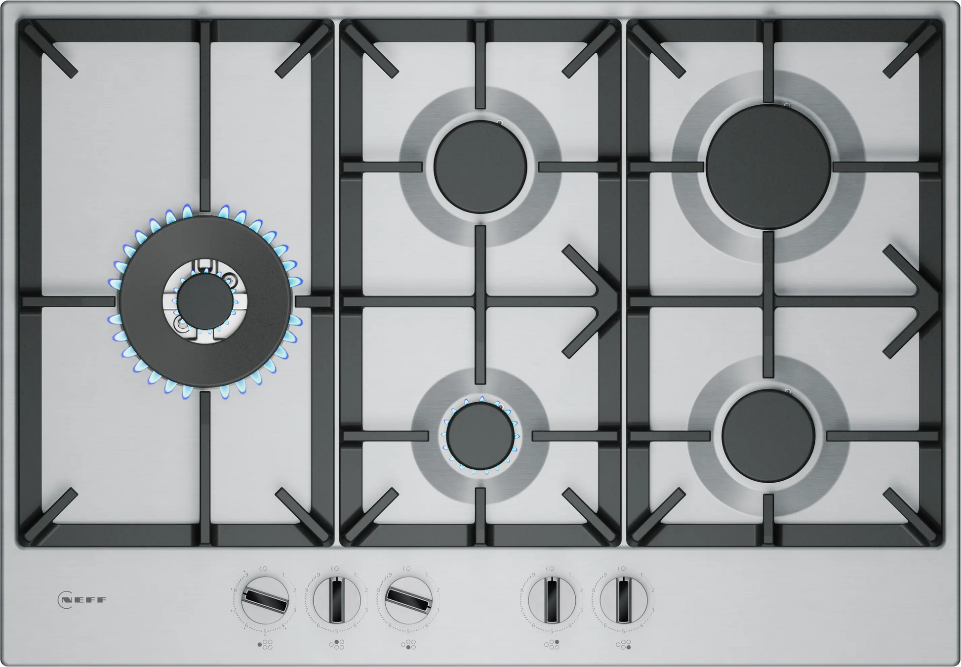 Neff T27CIS8N0 N 70, Gas hob, 75 cm, Stainless steel-1