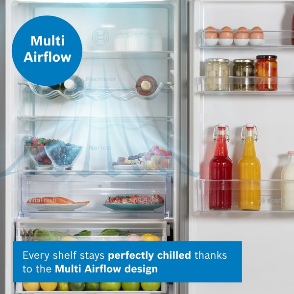 Bosch KGN362LDFG Series 4, Free-standing fridge-freezer with freezer at bottom, 186 x 60 cm, Stainless steel look-14