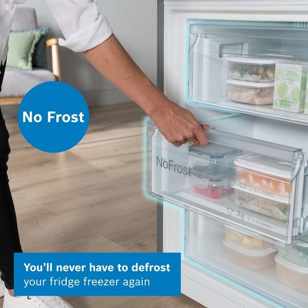 Bosch KGN362LDFG Series 4, Free-standing fridge-freezer with freezer at bottom, 186 x 60 cm, Stainless steel look-15