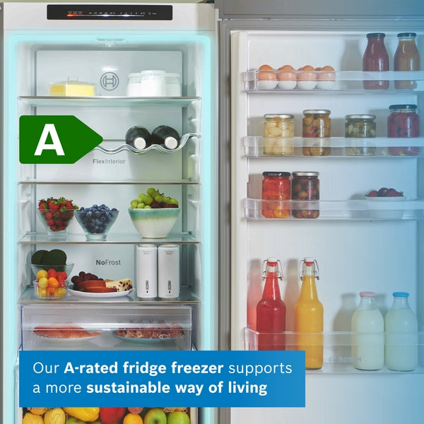 Bosch KGN392LAGG Series 4, Free-standing fridge-freezer with freezer at bottom, 203 x 60 cm, Stainless steel look-5