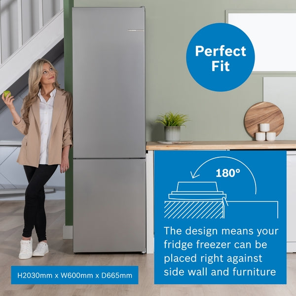 Bosch KGN392LAGG Series 4, Free-standing fridge-freezer with freezer at bottom, 203 x 60 cm, Stainless steel look-7