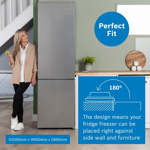 Bosch KGN392LDFG Series 4, Free-standing fridge-freezer with freezer at bottom, 203 x 60 cm, Stainless steel look-11
