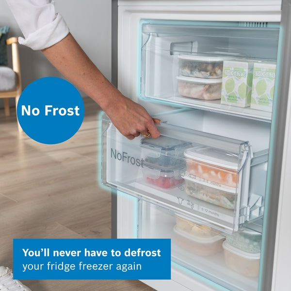 Bosch KGN392LDFG Series 4, Free-standing fridge-freezer with freezer at bottom, 203 x 60 cm, Stainless steel look-12