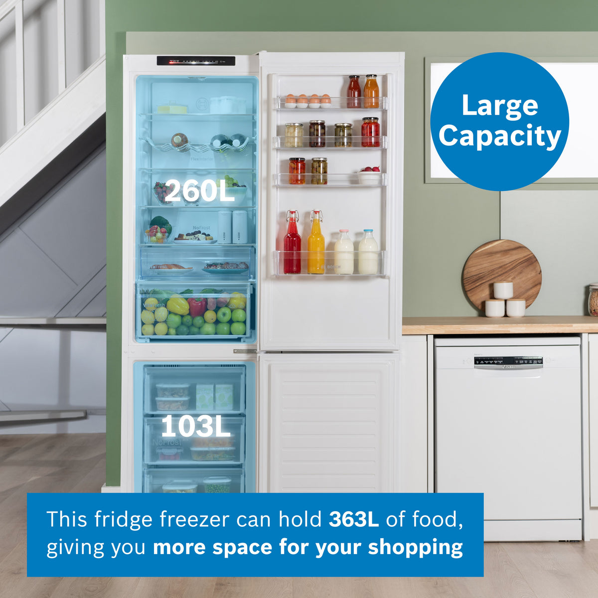 Bosch No Frost - above 200cm Height x 60cm wide Series 4 KGN392WDFG