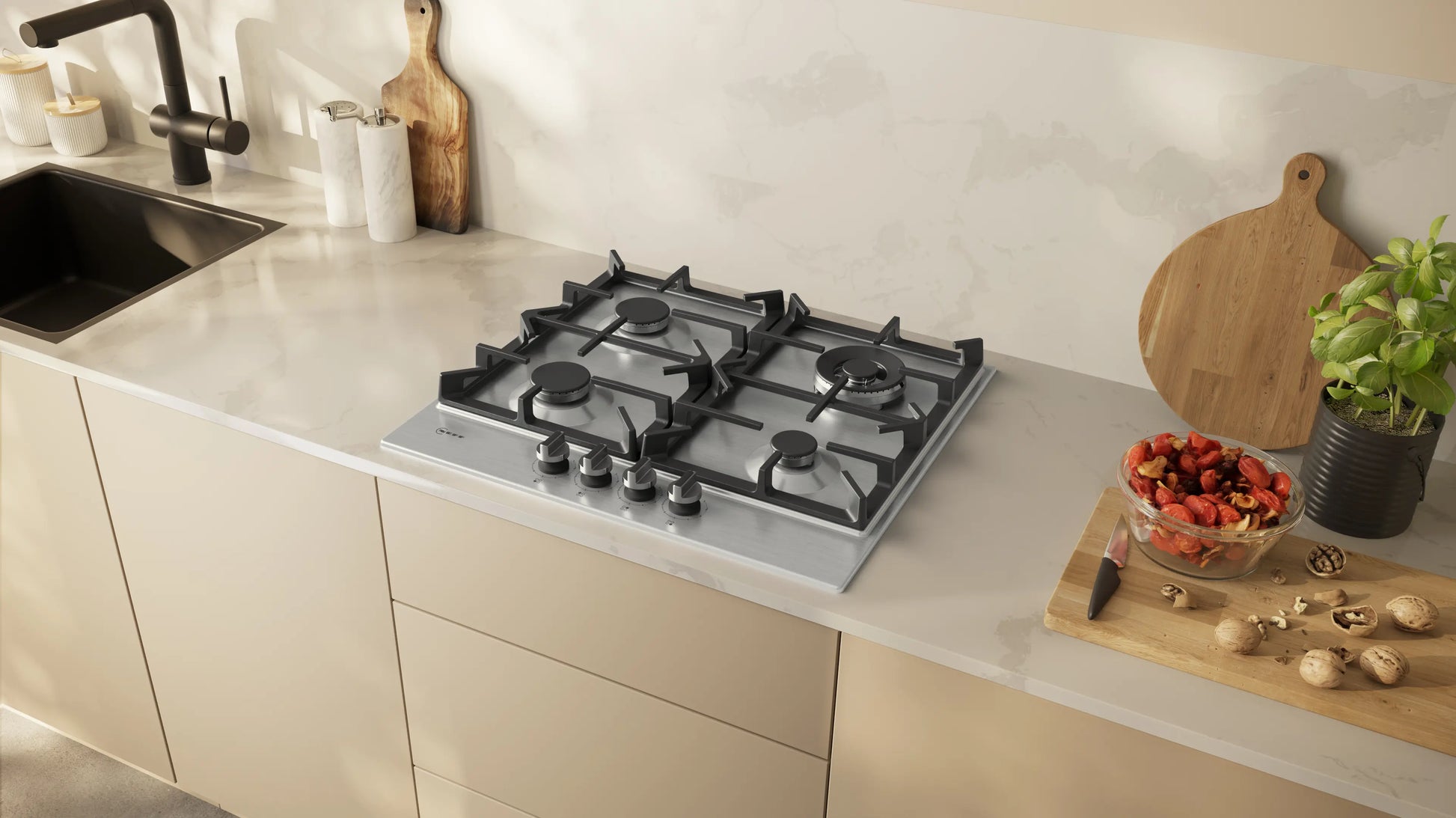 Neff T26CIH8N0 N 70, Gas hob, 60 cm, Stainless steel-3